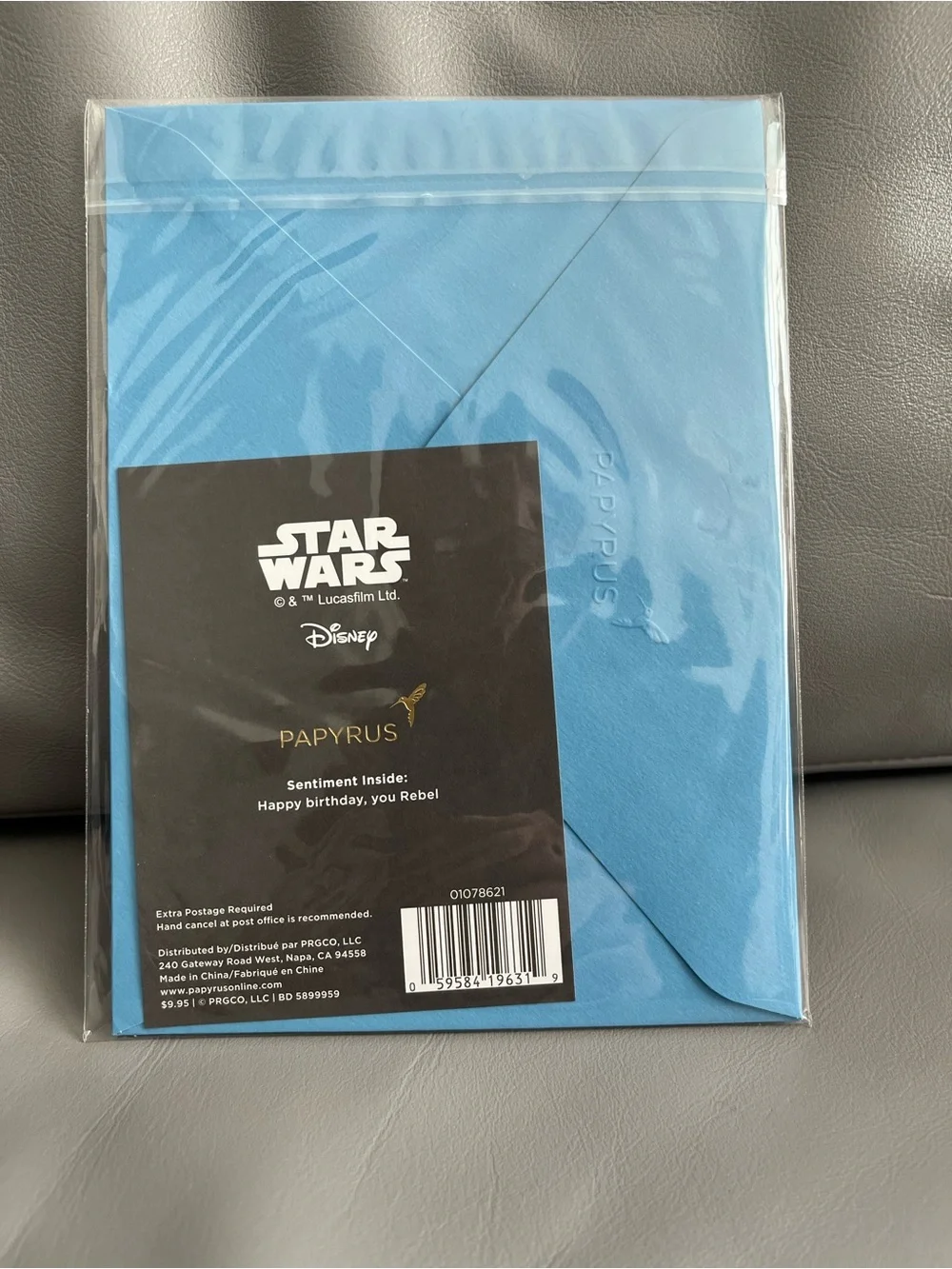 NEW PAPYRUS Leather Millennium Falcon Birthday Card Star Wars - copy
